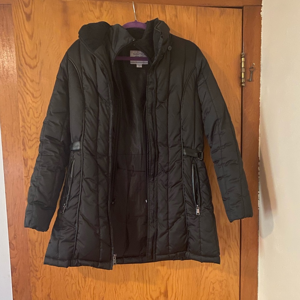 Nautical long puffy jacket